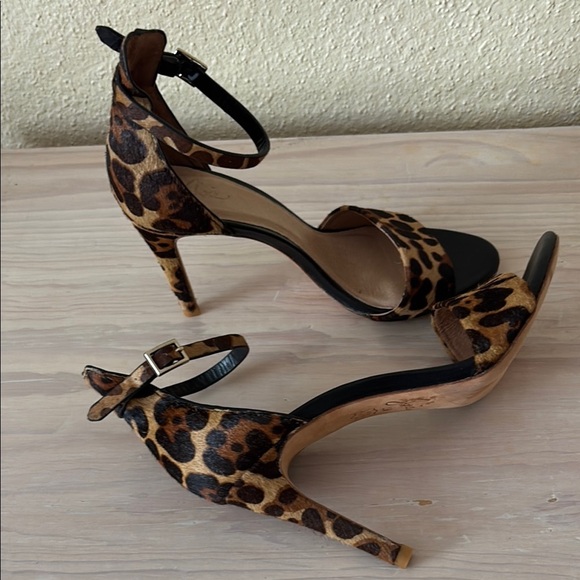 Joie Shoes - Joie Calfskin Leather Animal Print Stiletto Heels Sexy Sandals 9